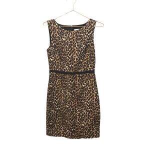 Loft animal print leopard sleeveless career dress size 0